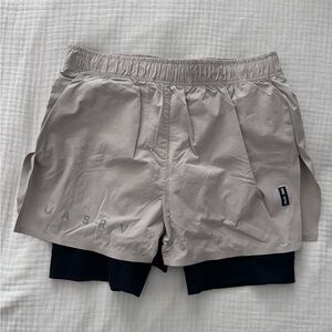 ASRV RIPSTOP 3" HIGH SPLIT LINER SHORT - Cream/Black